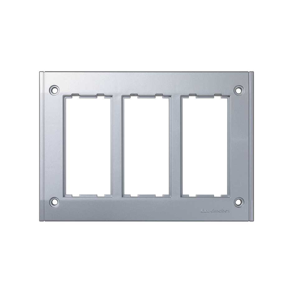 Frame for flush-mounted box Cima Pro of 3 double elements aluminum Simon Cima