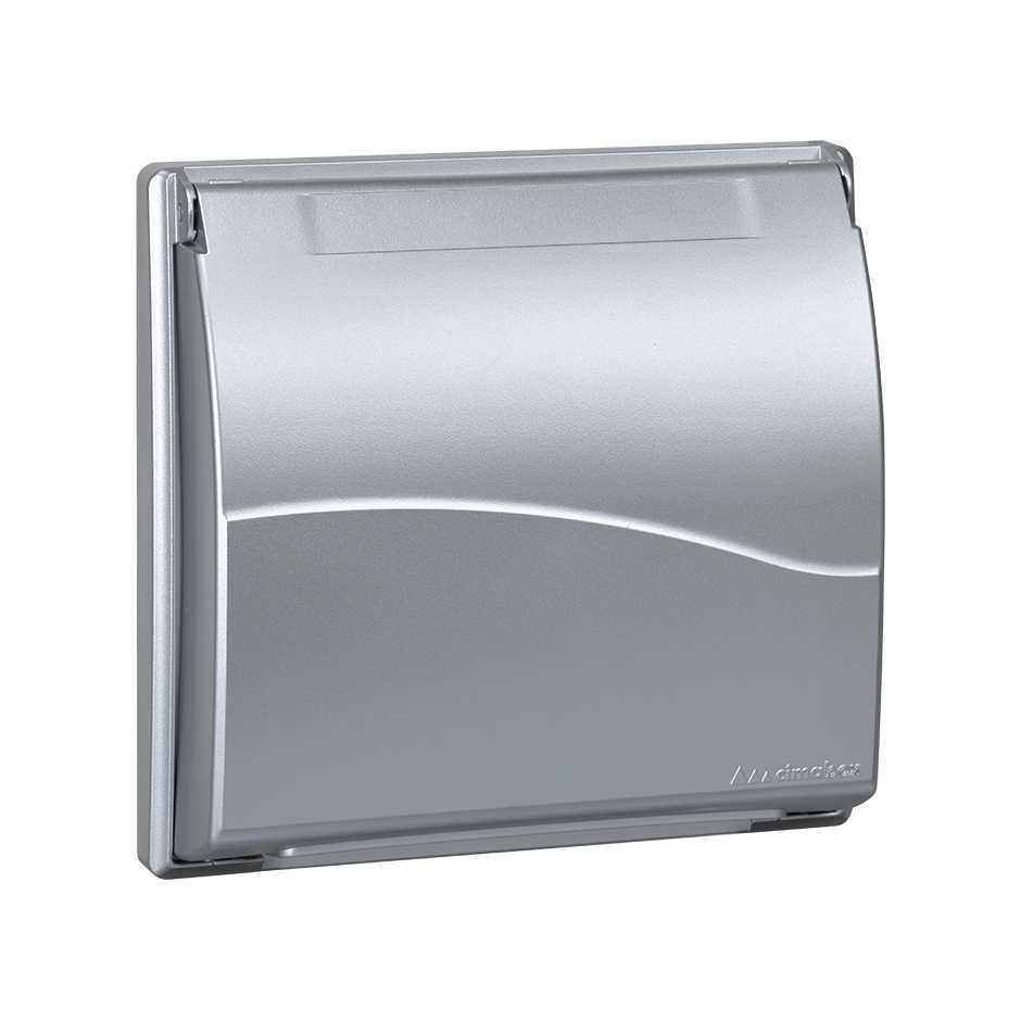 Frame with foldable cover for flush-mounted wall box Cima Pro for 2 double elements aluminum Simon Cima