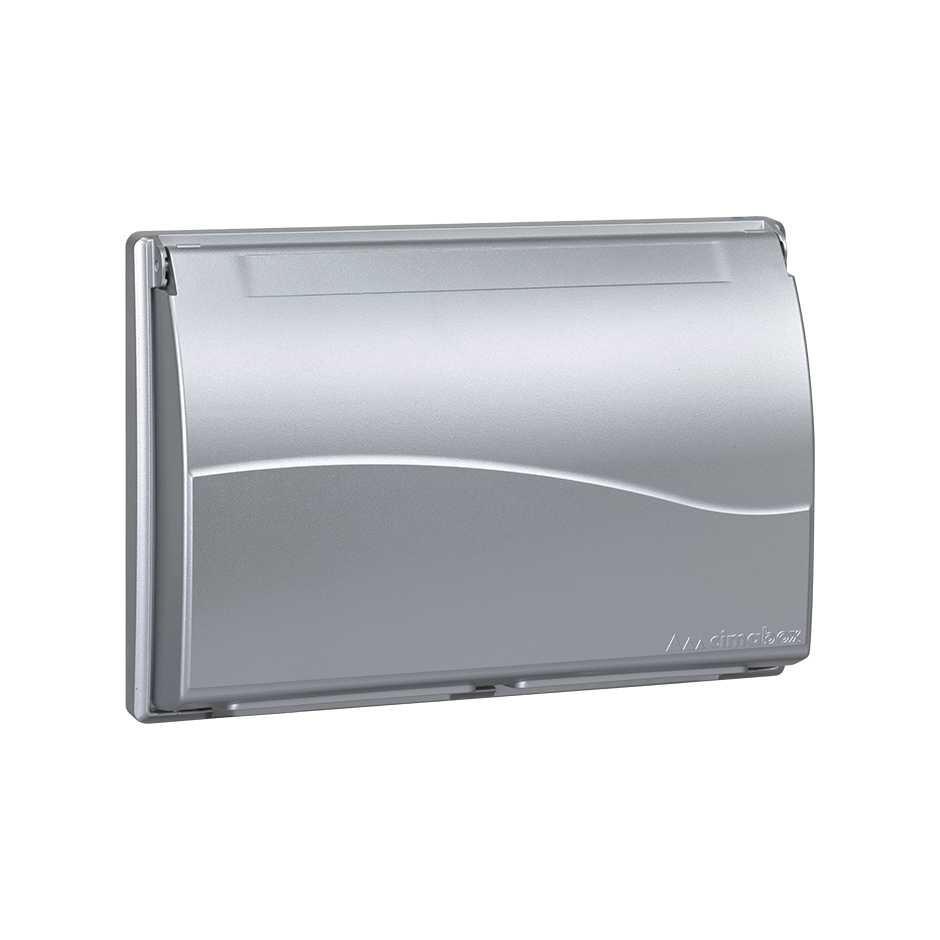 Frame with foldable cover for flush-mounted wall box Cima Pro for 3 double elements aluminum Simon Cima