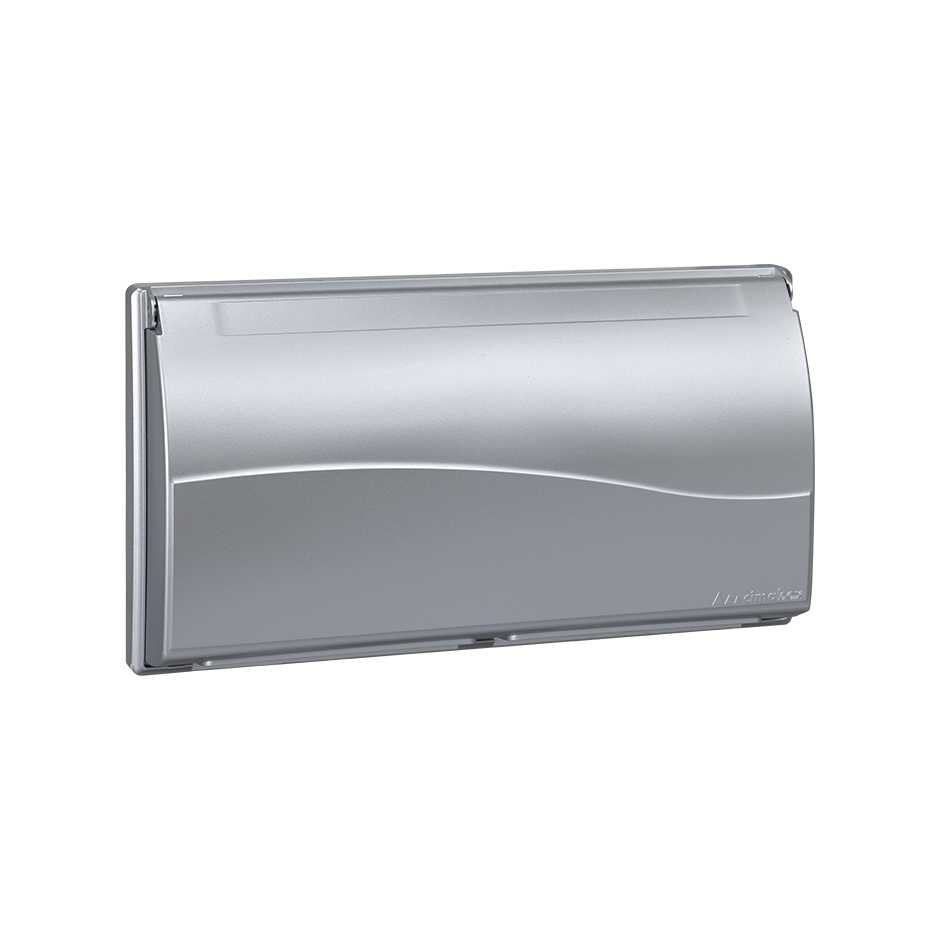 Frame with foldable cover for flush-mounted wall box Cima Pro for 4 double elements aluminum Simon Cima