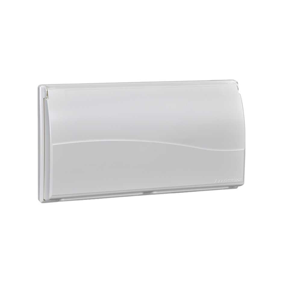 Frame with foldable cover for flush-mounted wall box Cima Pro for 4 double elements white Simon Cima
