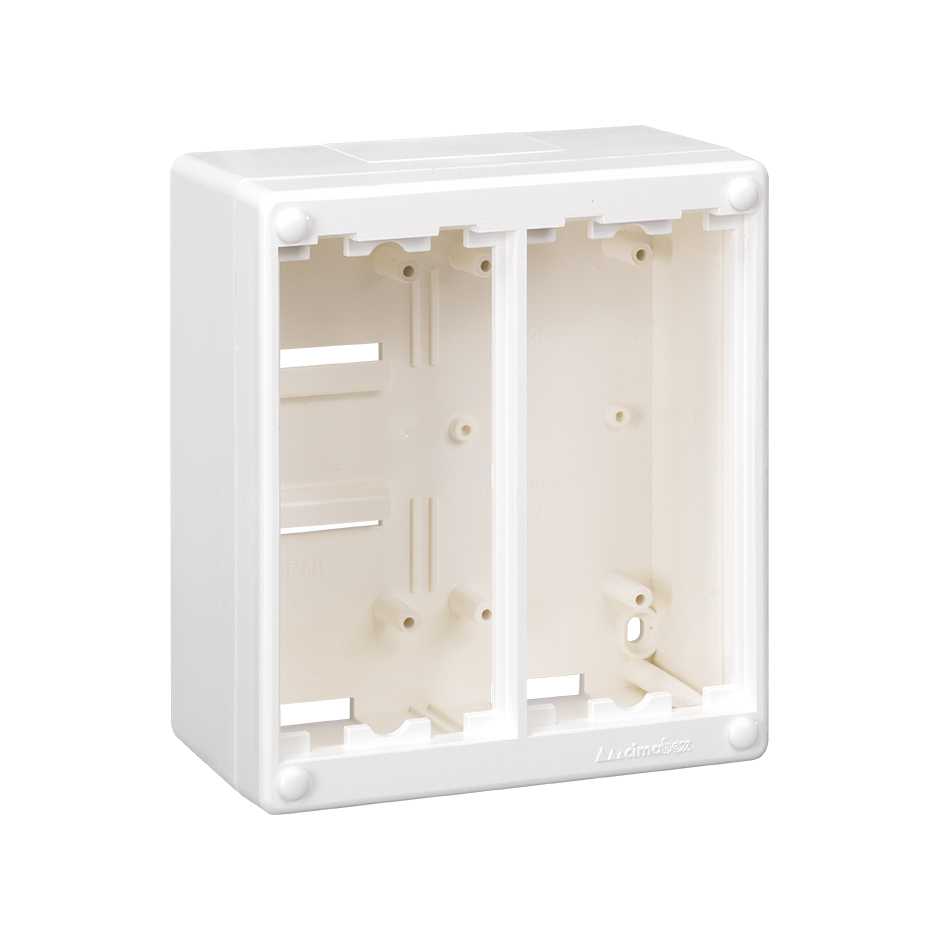 Surface-mounted wall box Cima Classic of 2 double elements white Simon Cima