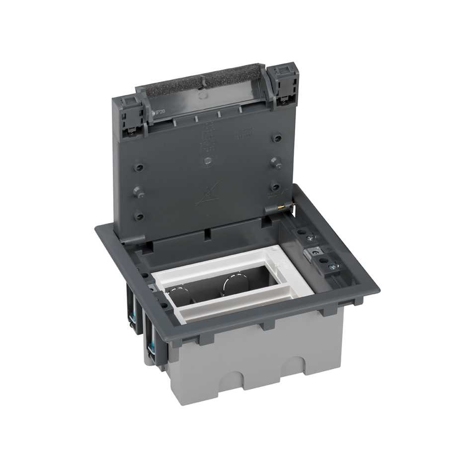 Adjustable depth cover for 2 modules S for installation in false floor gray Simon CIMA