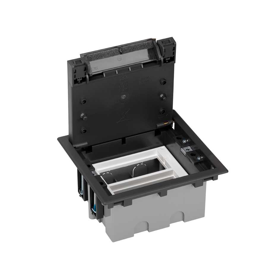 Adjustable depth trap for 2 modules S to be installed in concrete graphite color Simon CIMA