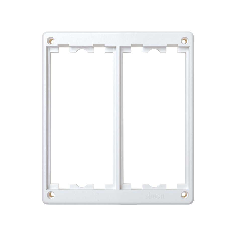 Mounting frame for flush-mounted installation module CIMA Classic on 2 double positions white Simon CIMA