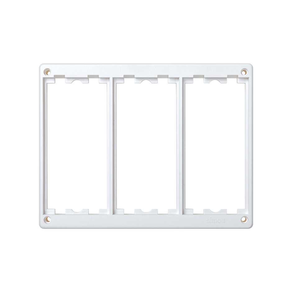 Mounting frame for flush-mounted installation block CIMA Classic in white for 3 double sockets Simon CIMA