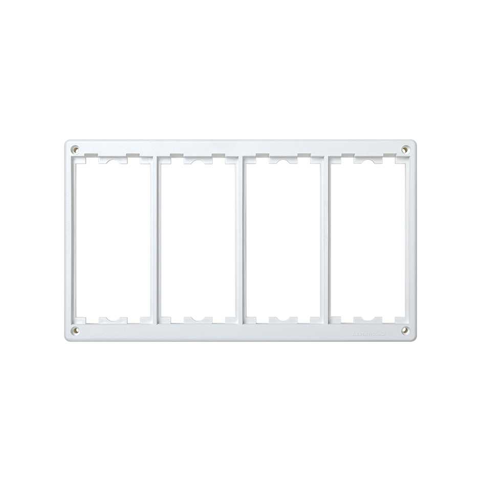 Installation frame for flush-mounted assembly block CIMA Classic for 4 double positions in white color Simon CIMA