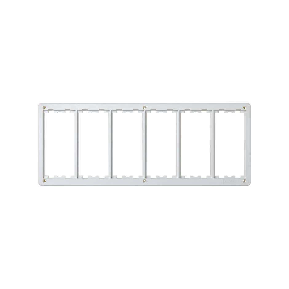 Frame for 6 double mechanism holders white Simon Cima
