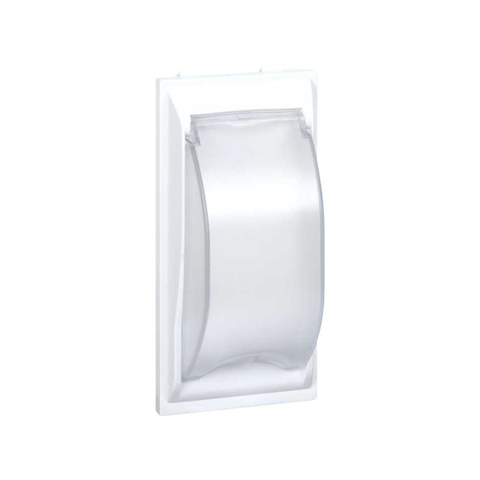 Double 1-element decorative trim plate for thermal-magnetic or differential 32 mm high white Simon Cima