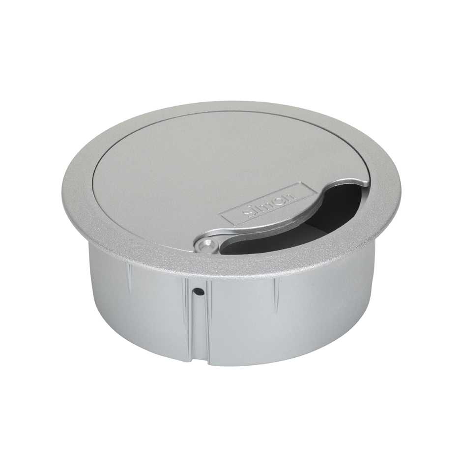 Wire outlet 102 mm diameter for installation in furniture or raised floor aluminium Simon K45