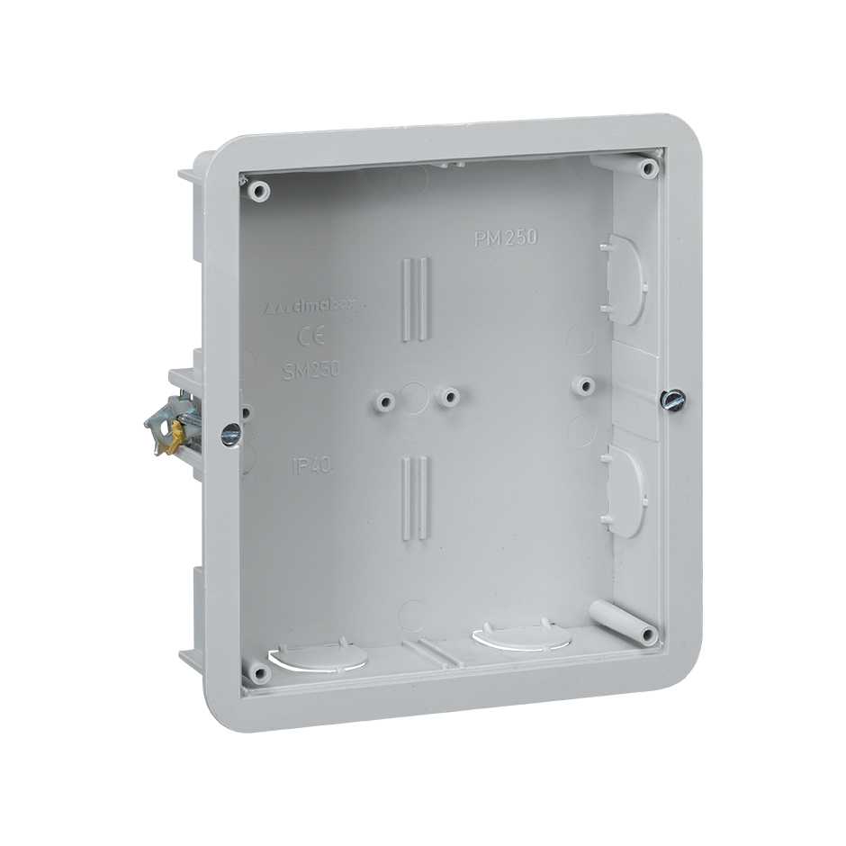 Coffret encastré Cima Classic de 2 éléments doubles pour mur avec cloison en dur Simon Cima