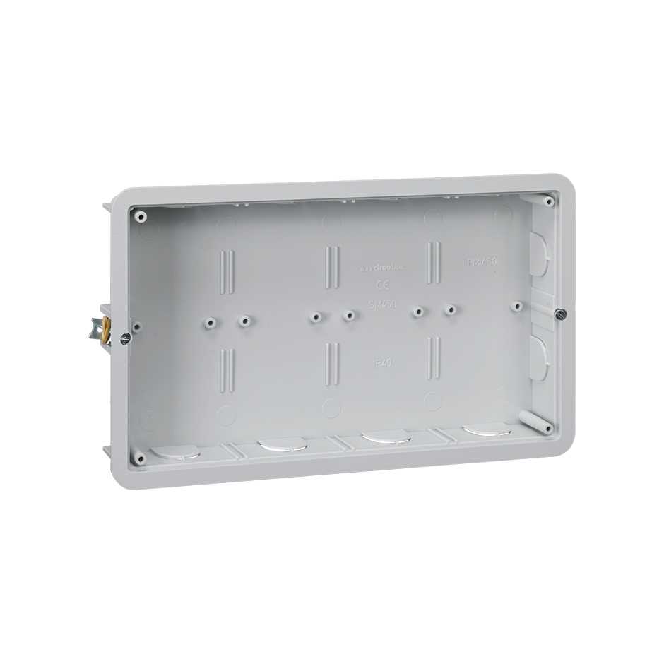 Flush-mounted housing Cima Classic for 4 double elements for wall with masonry partition Simon Cima