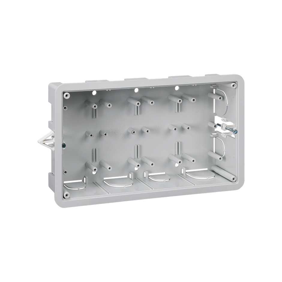 Flush-mounted housing CIMA Classic for 4 double sockets when installed in a drywall wall Simon CIMA