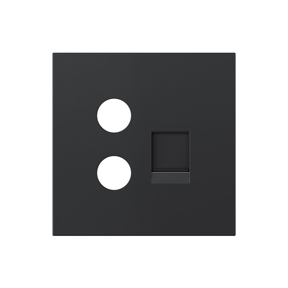 Tampa para TV+RJ45 (tomada mista) preto mate Simon 360