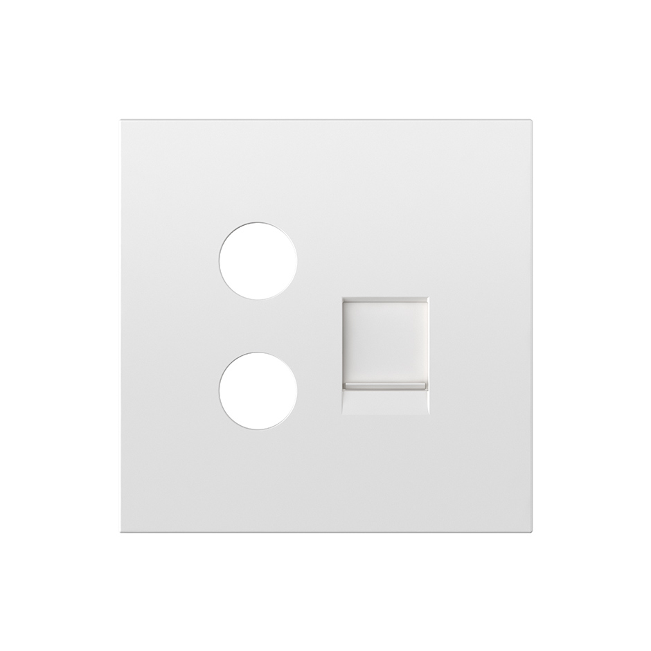 Plaque pour TV+RJ45 (prise mixte) blanc mat Simon 360