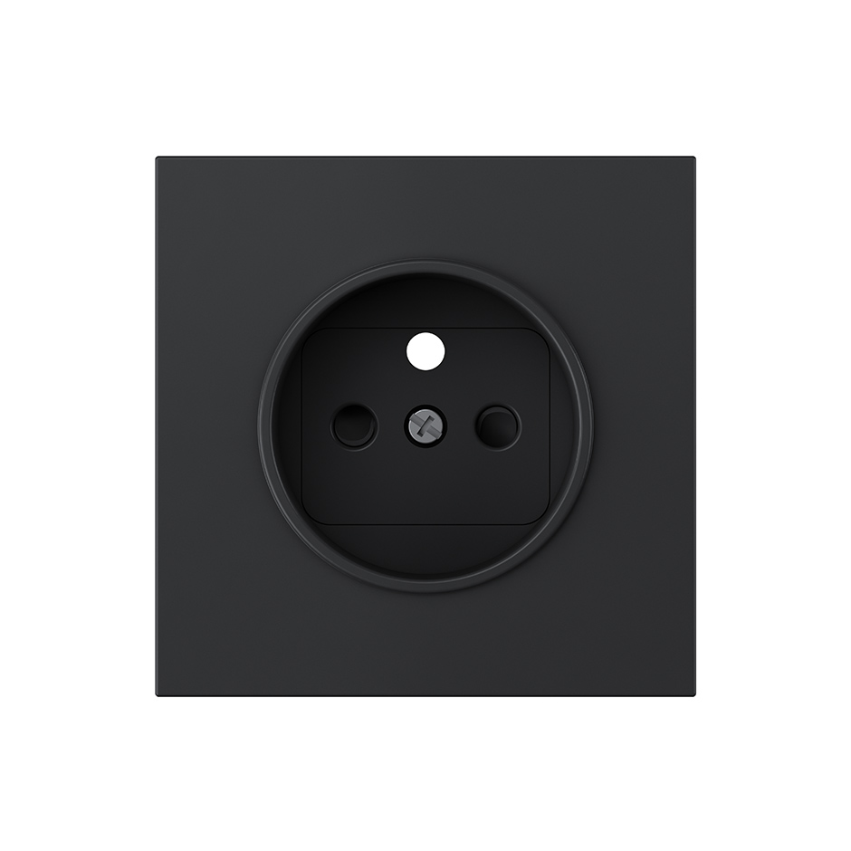 Cover for french socket matte black Simon 360