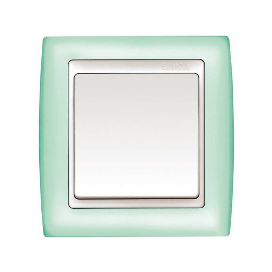 Light frame for 1 element combinable with switch, 2-way switch and push button white Simon 82