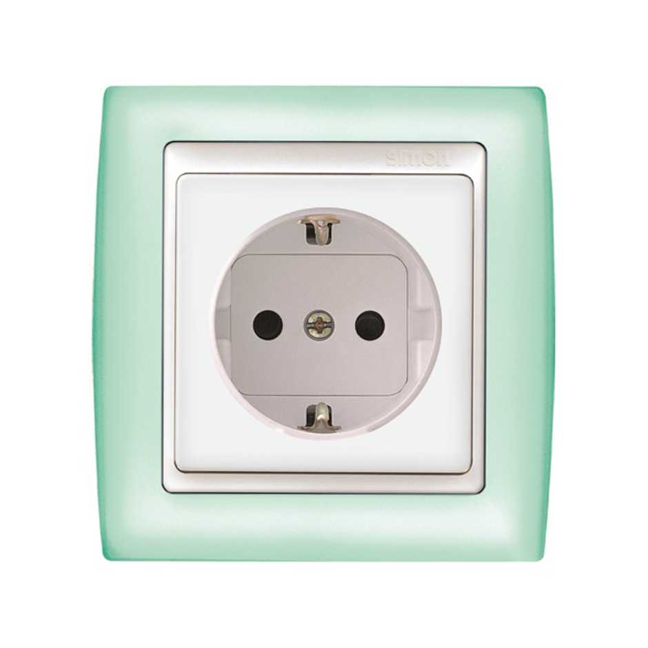 Light frame for 1 element combinable with socket outlets and switches for card white Simon 82