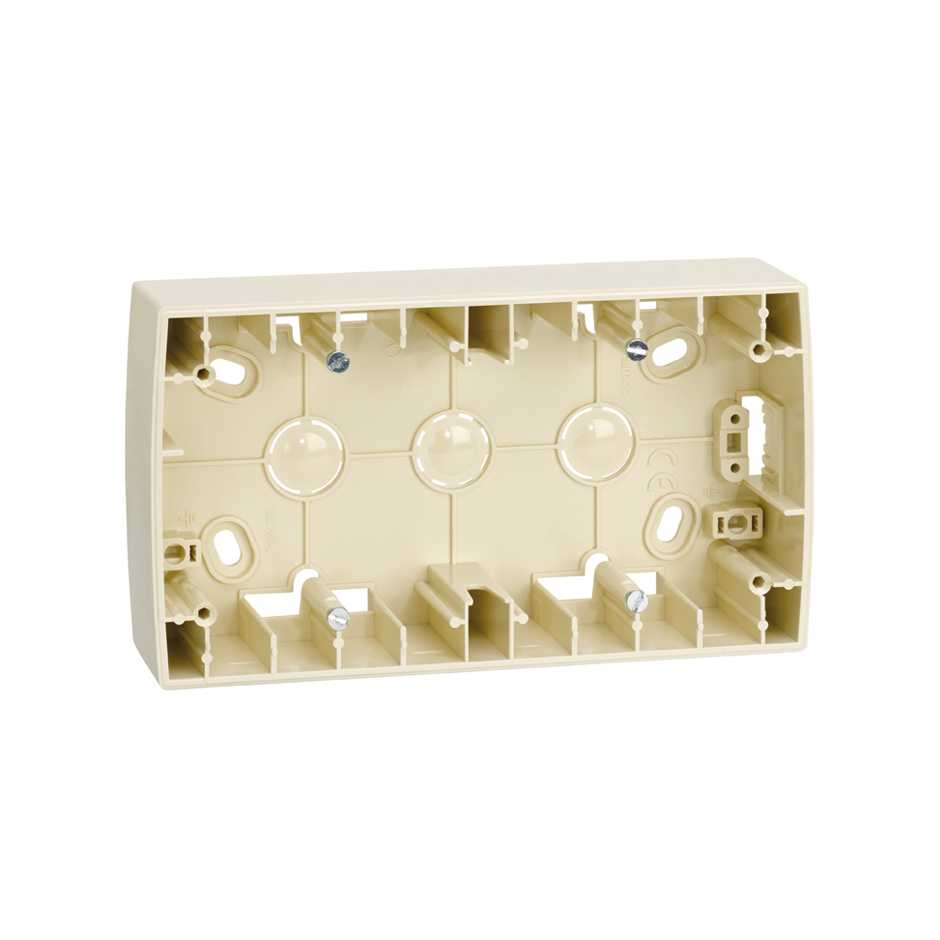 Low surface-mount box for 2 elements ivory Simon 82