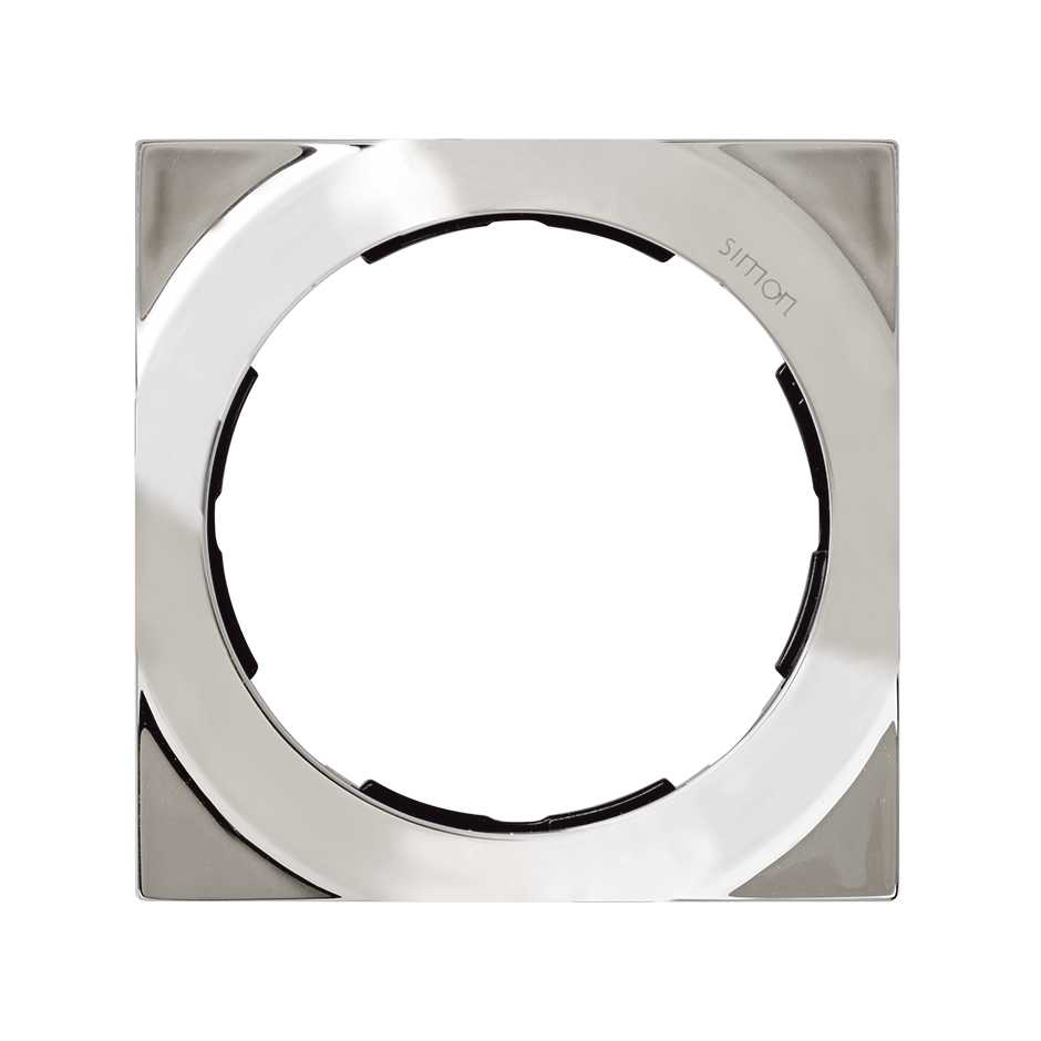 Frame square for 1 element chrome Simon 88