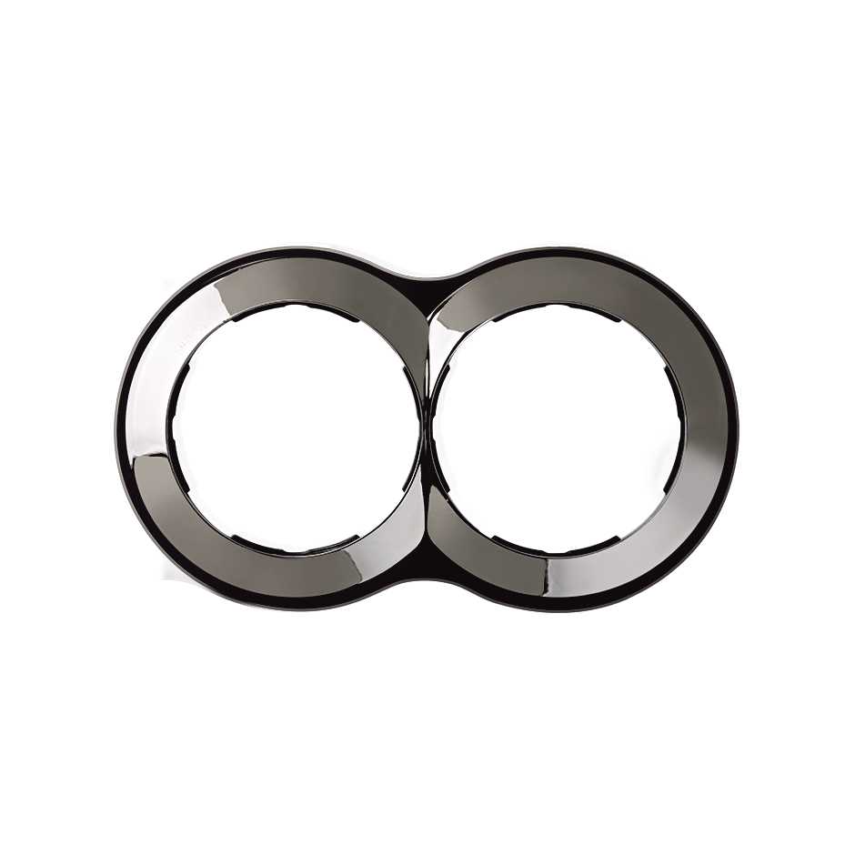 Frame round for 2 elements steel Simon 88