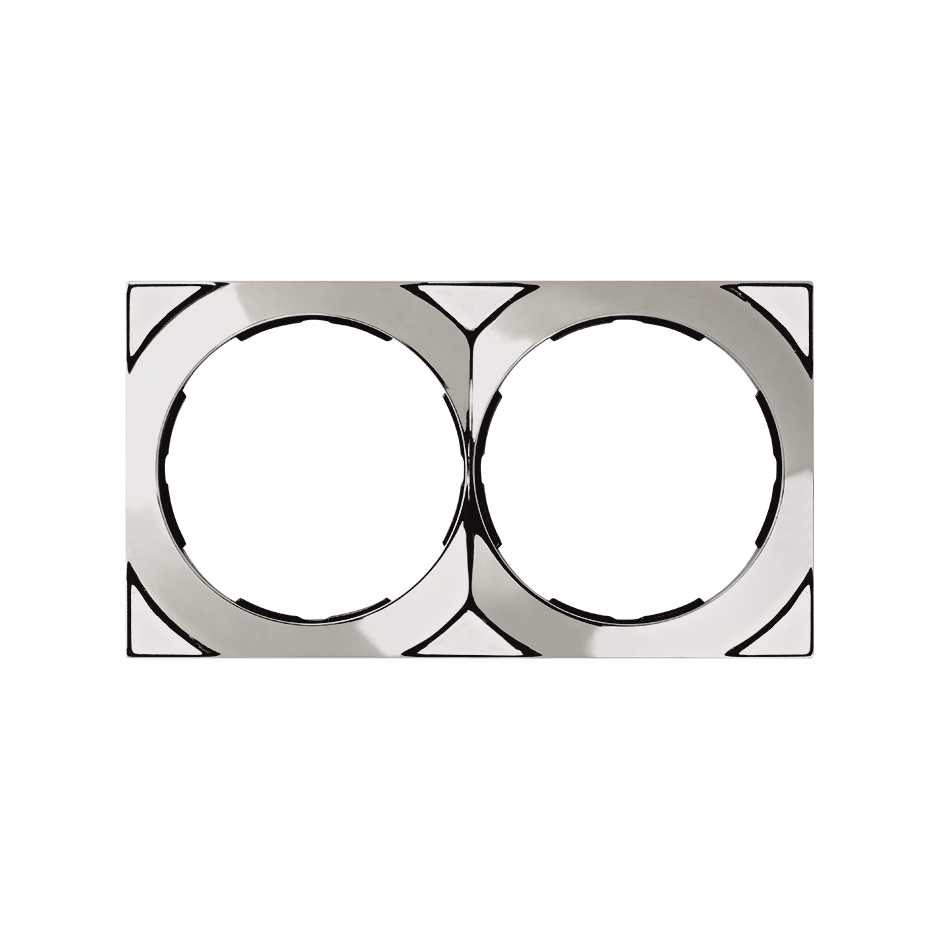 Frame square for 2 elements chrome Simon 88