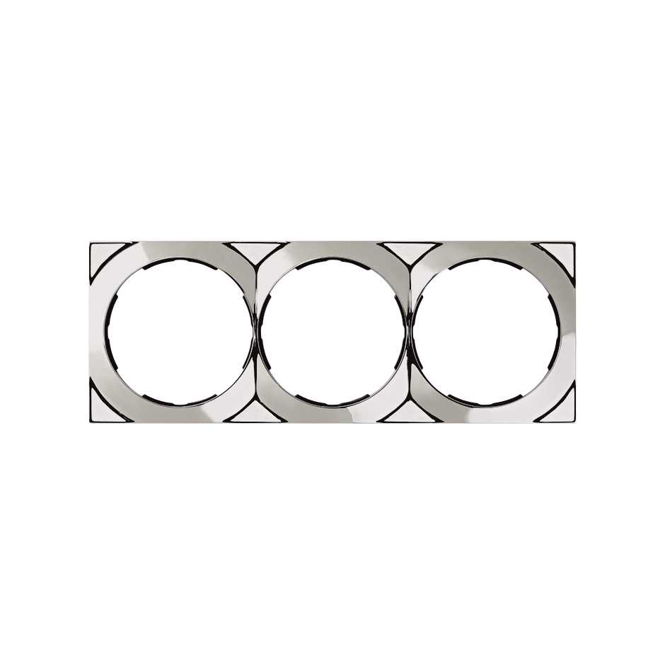 Frame square for 3 elements chrome Simon 88