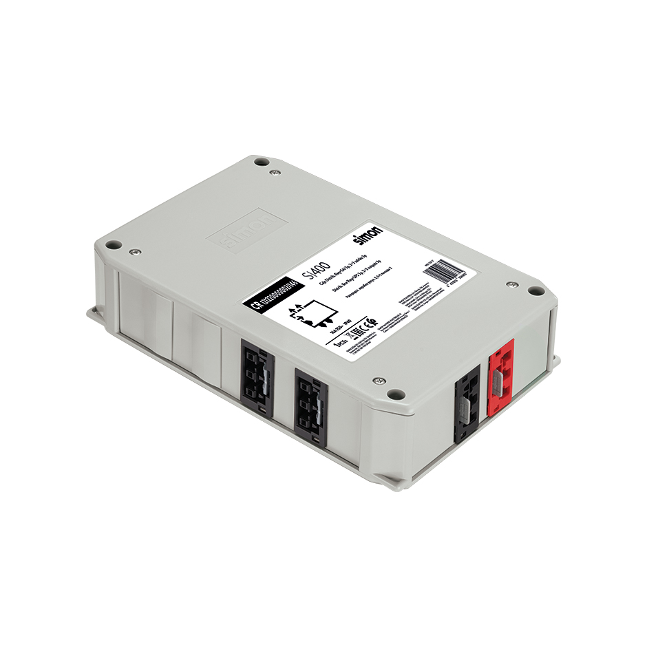 Distribution box with 2 circuits, 2 x 3-pole inputs Wago Winsta Midi type and 2 x 3-pole outputs