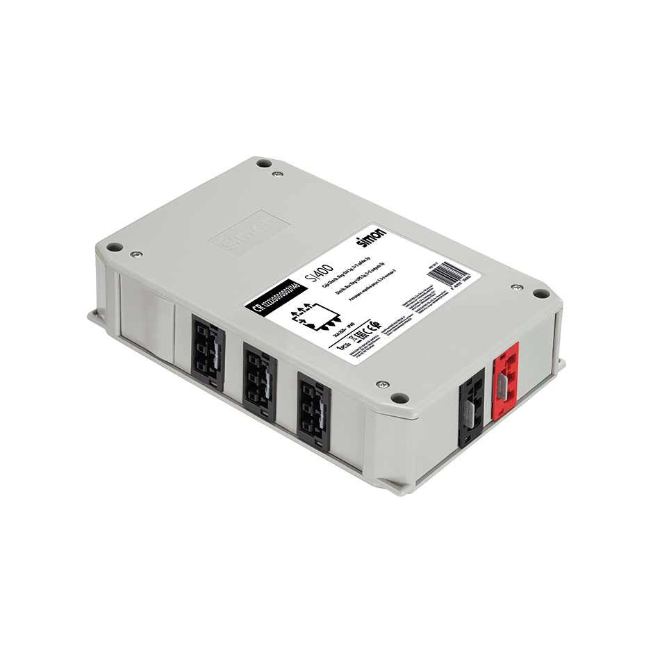 Distribution box with 2 circuits, 2 x 3-pole inputs Wago Winsta Midi type and 3 x 3-pole outputs