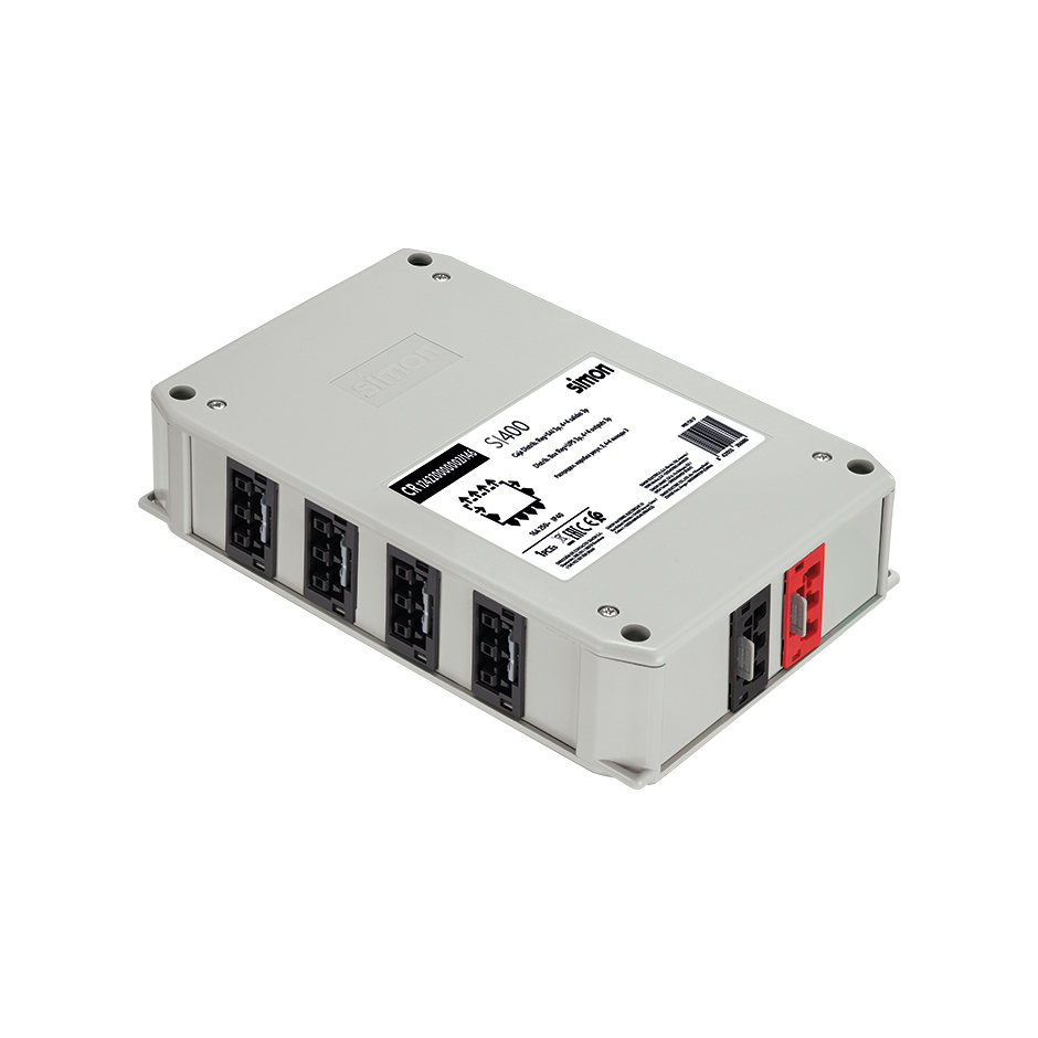 Distribution box with 2 circuits, 2 x 3-pole inputs Wago Winsta Midi type and 5 x 3-pole outputs