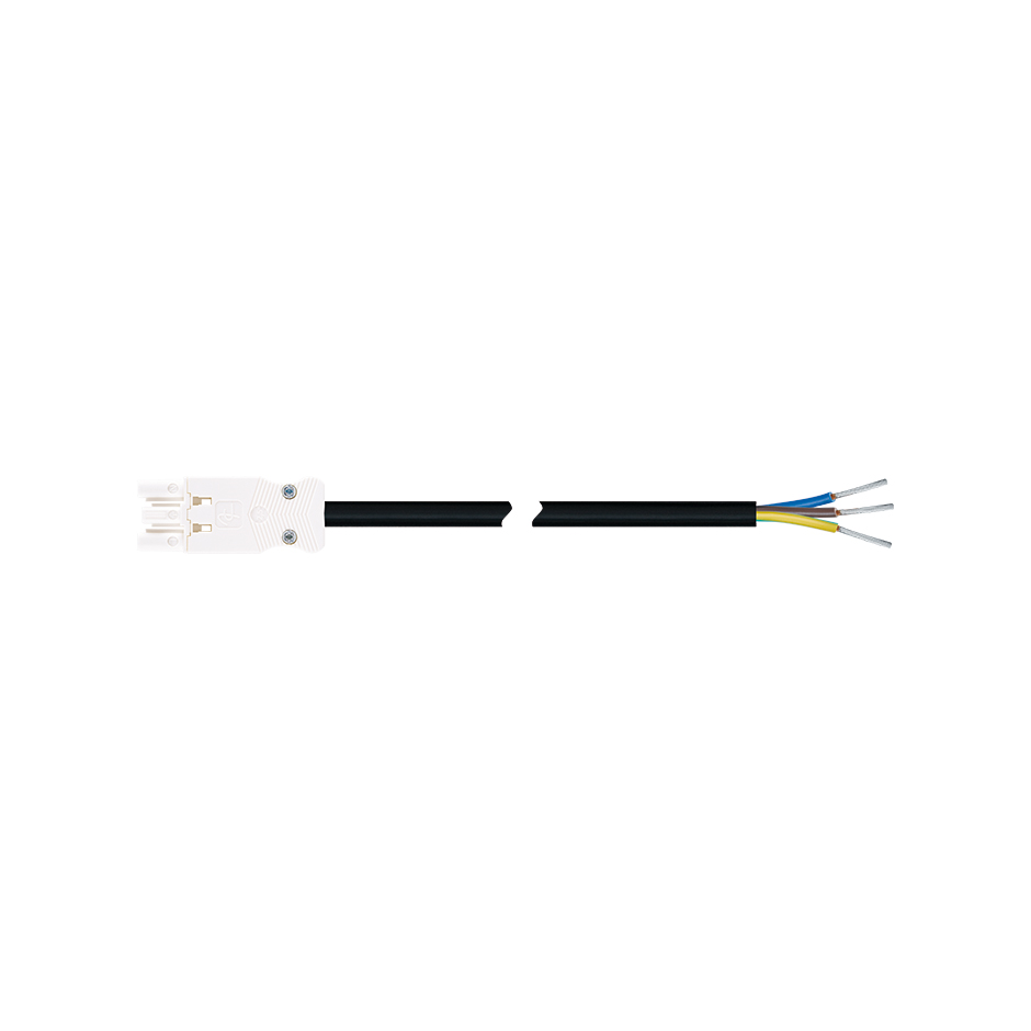 Female-free end connection cable 3P compatible with Wieland GST18i type, RZ1-K cable 1.5 mm², 2 m, white connector