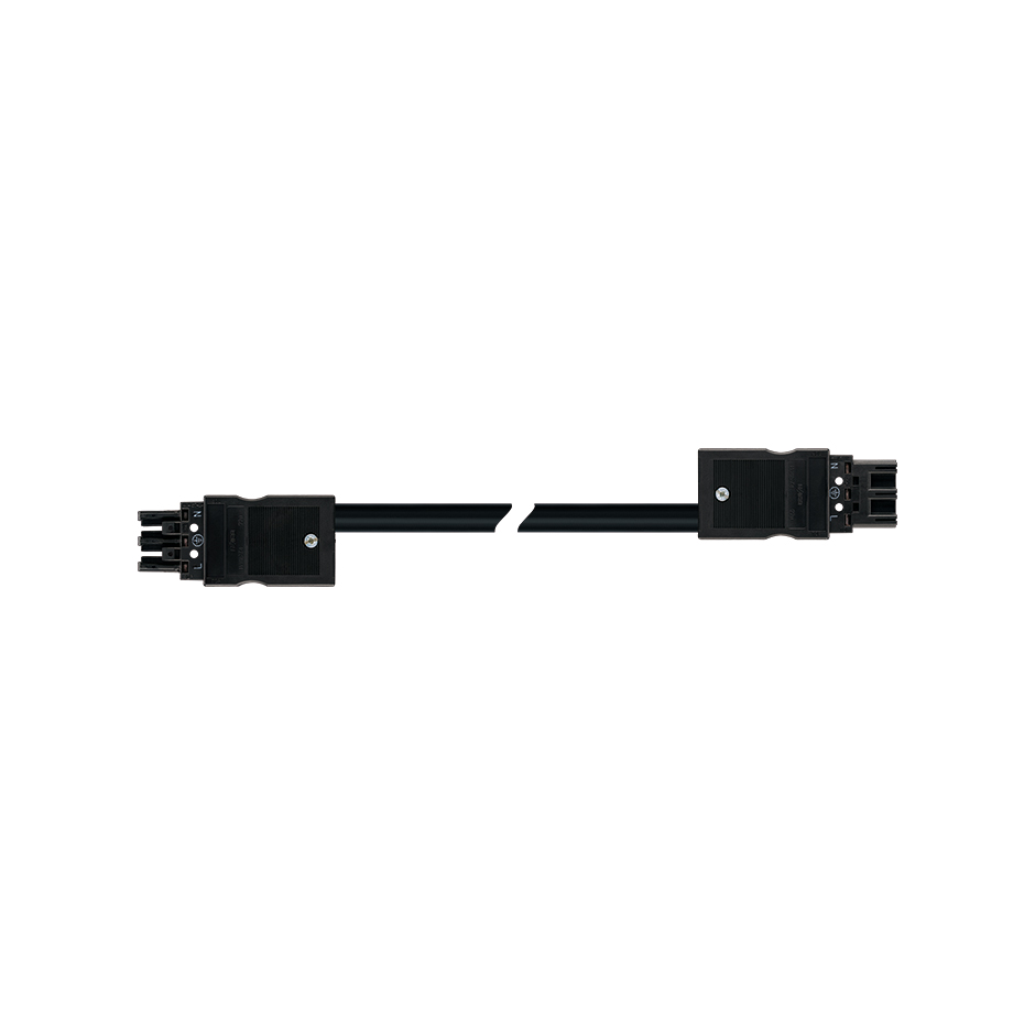 Female-male connection cable 3P Wago Winsta type, RZ1-K cable 2.5 mm², 5 m, black connector