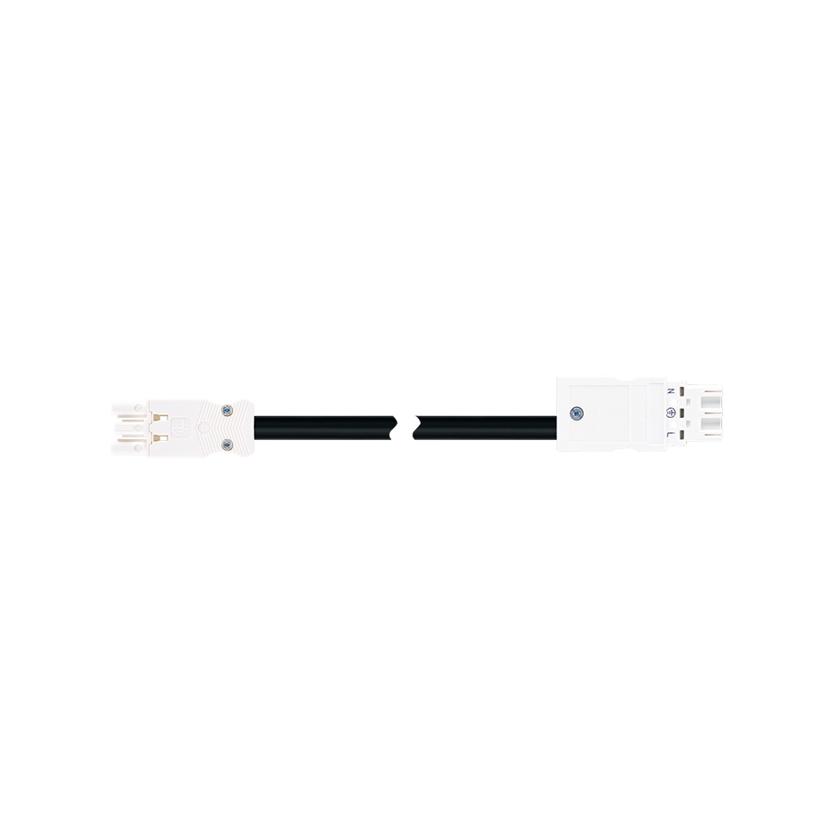 Female-male connection cable 3P compatible with Wieland GST18i - Wago Winsta type, RZ1-K cable 2.5 mm², 6 m, white connector