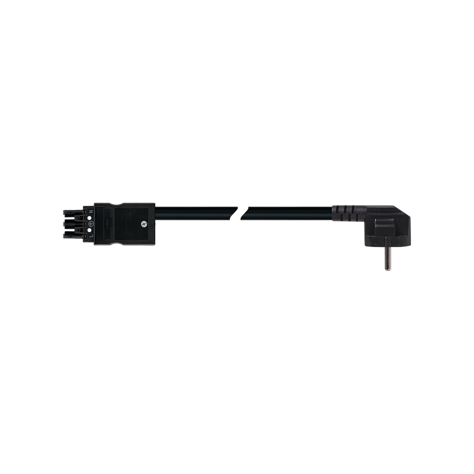 Female-Schuko connection cable 3P Wago Winsta type, RZ1-K cable 2.5 mm², 2 m, black connector