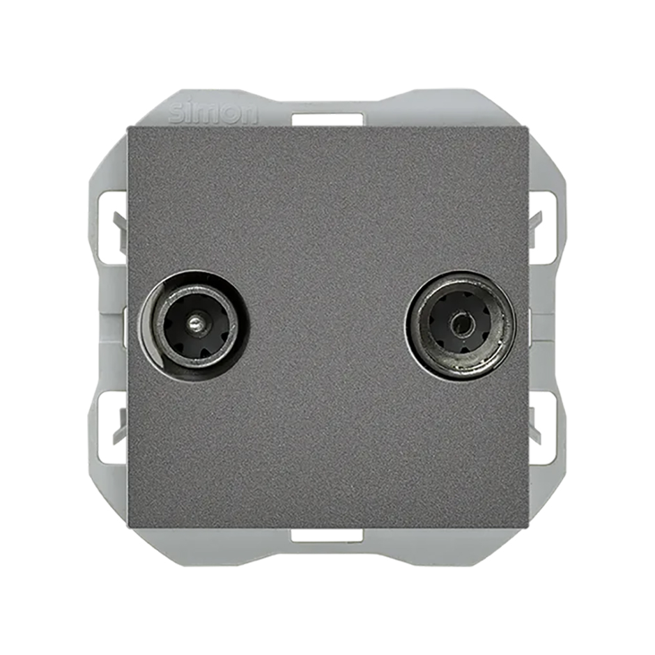 R/TV+SAT signal socket outlet end titanium Simon 270