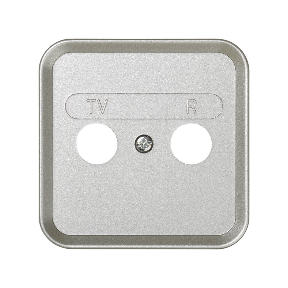 Plate for inductive R/TV sockets aluminium Simon 31