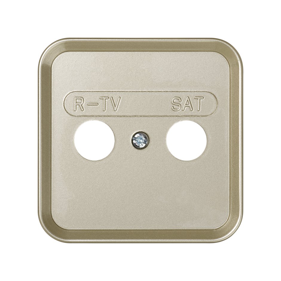 Plate for inductive R/TV/SAT sockets champagne Simon 31