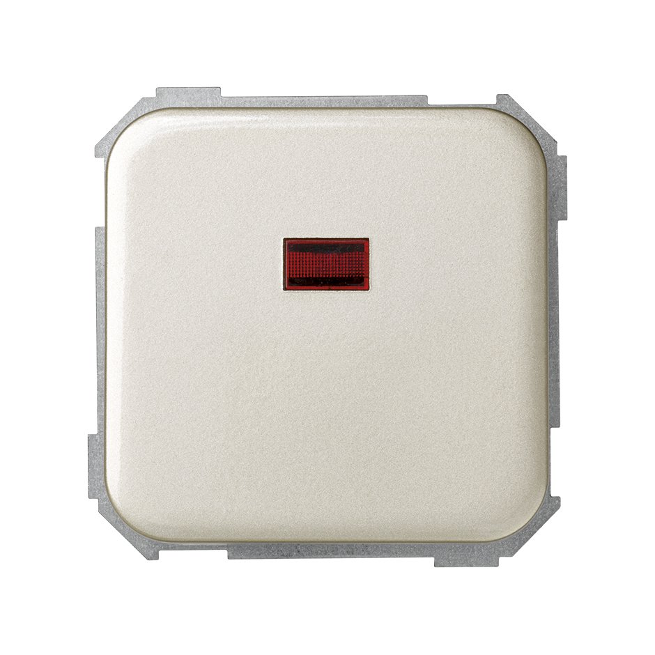 Single-pole switch 10AX 250V~ with built-in pilot light and fast terminal connection system champagne Simon 31