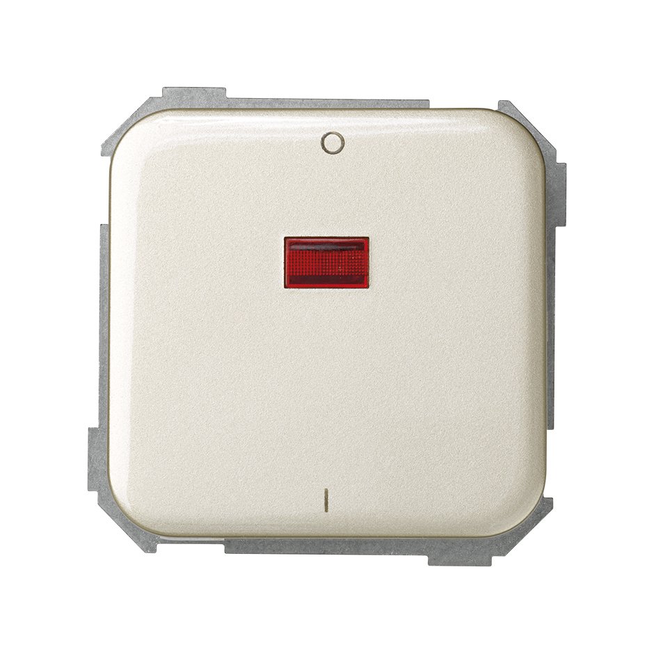 Double-pole switch 16AX 250V~ with built-in pilot light and screw terminal connection system champagne Simon 31