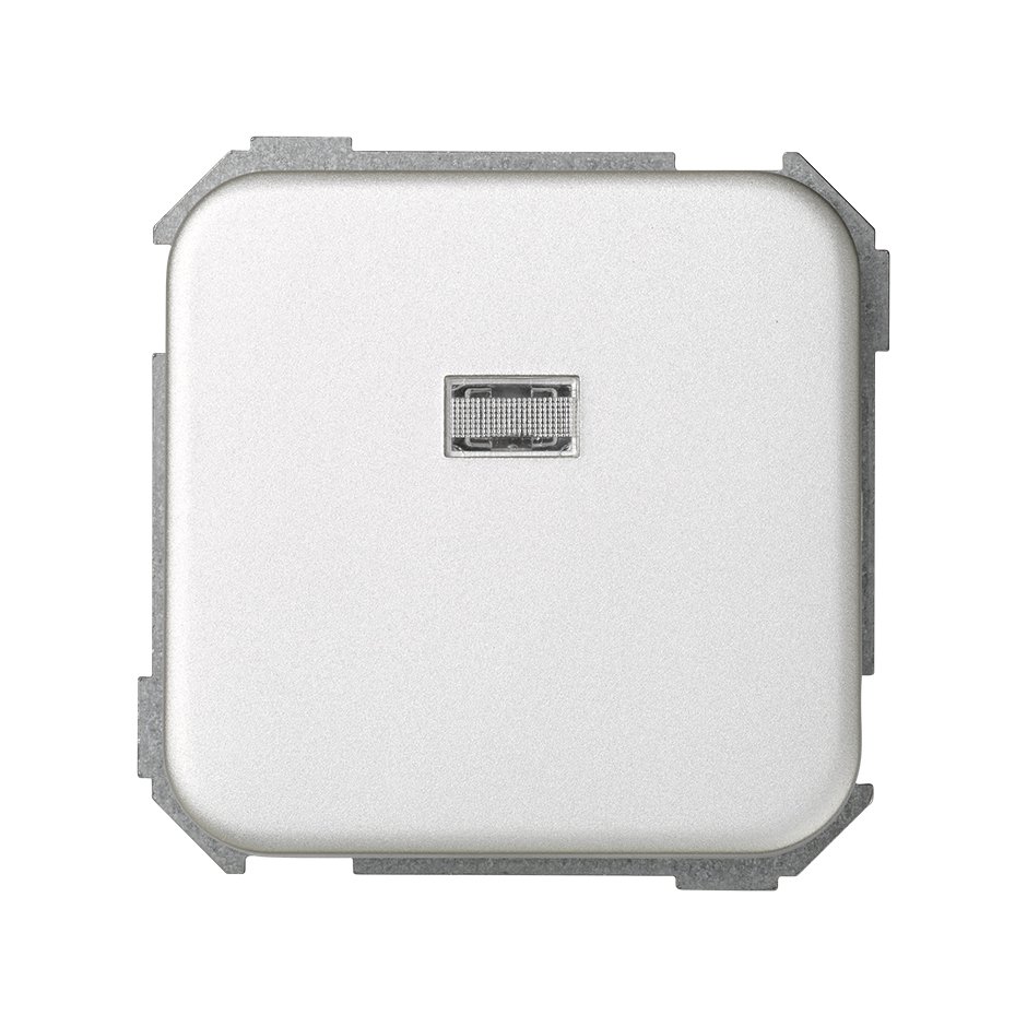 2-way switch 10AX 250V~ with built-in light and fast terminal connection system aluminium Simon 31