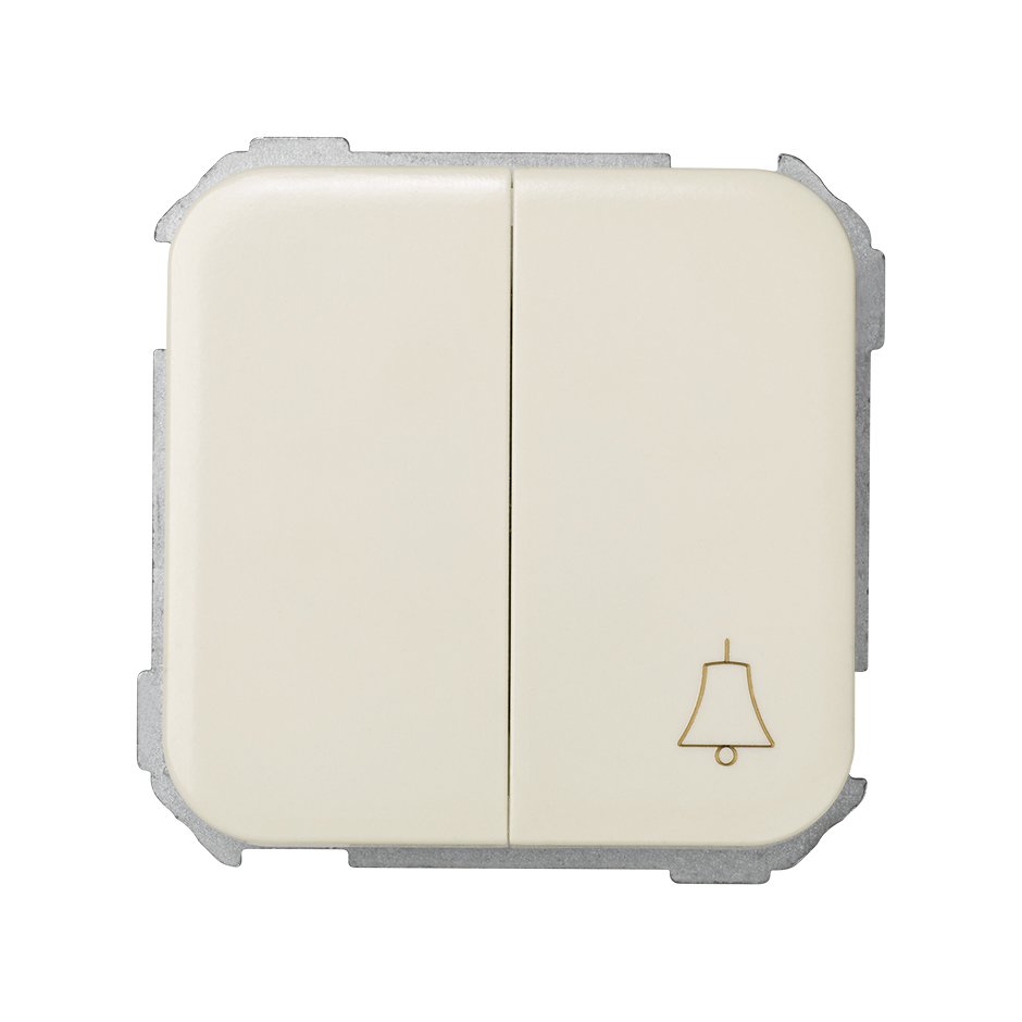 Set of 1 2-way switch 10AX 250V~ and 1 push button 10A 250V~ with fast terminal connection system ivory Simon 31