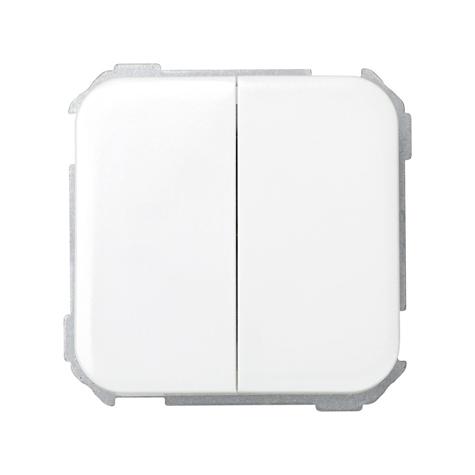 Set of 2 push buttons 10A 250V~ (2 inputs+2 outputs) mech.blinds without latching sys. with fast terminal connection white Simon 31