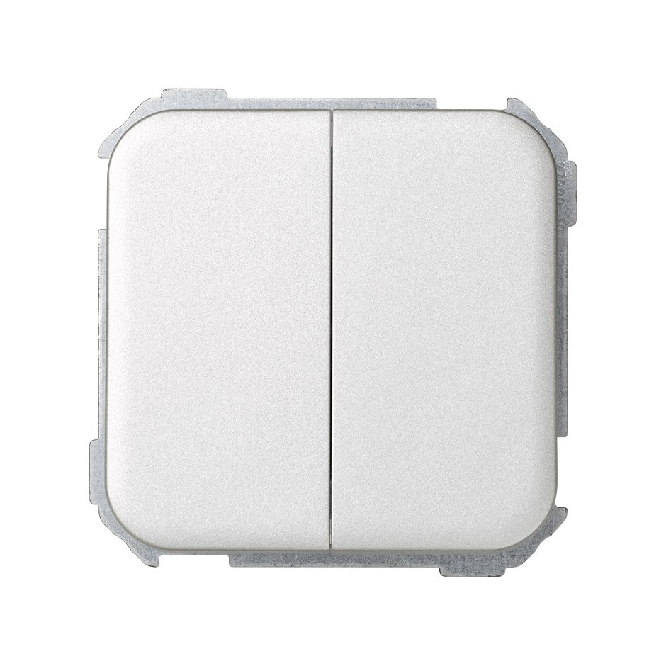 Set of 2 2-way switches 10AX 250V~ with fast terminal connection system aluminium Simon 31