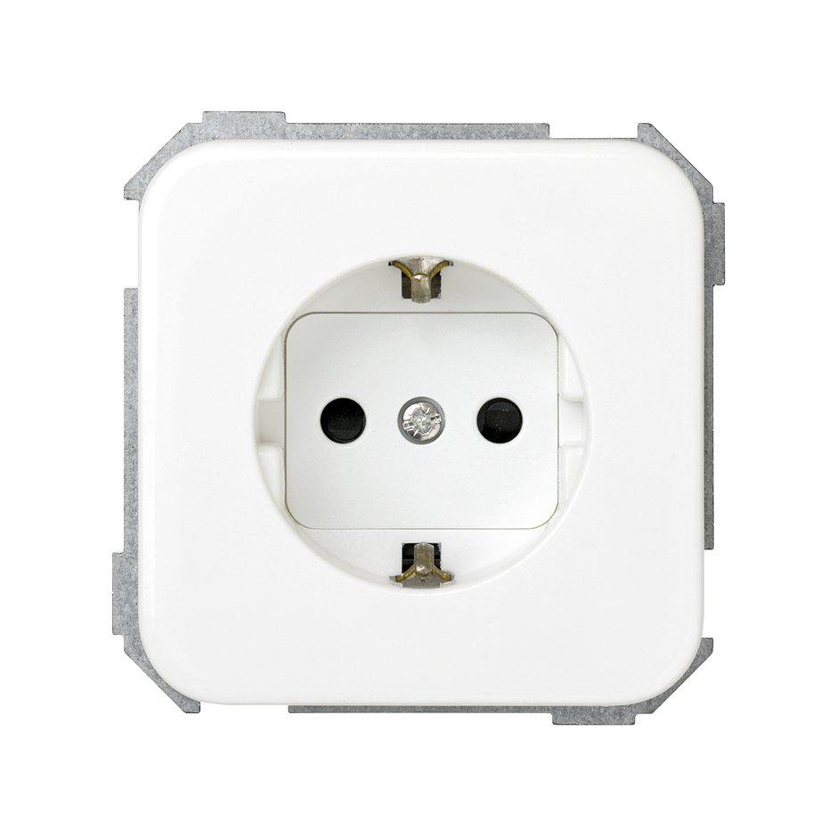 Base de enchufe schuko 16 A 250V~ con dispositivo seguridad y embornamiento rápido blanco Simon 31