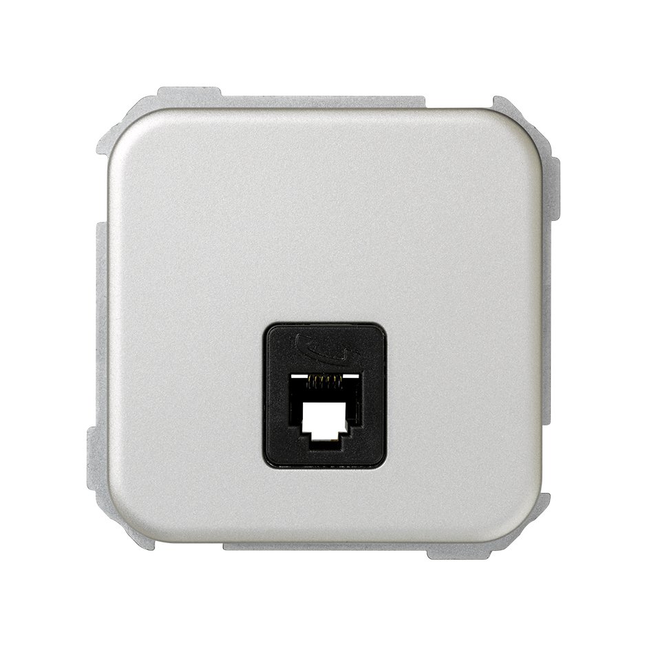 Telephone socket with 6 pins RJ12 aluminium Simon 31