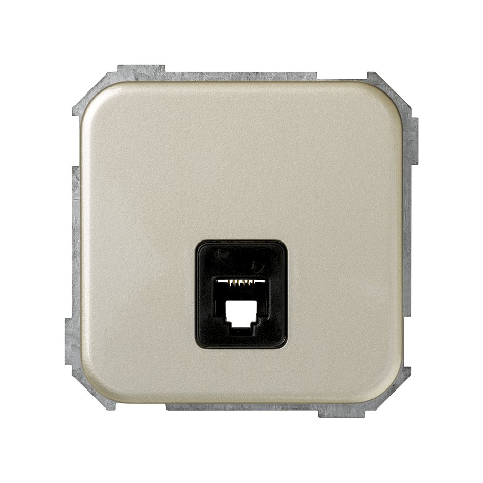Telephone socket with 6 pins RJ12 champagne Simon 31