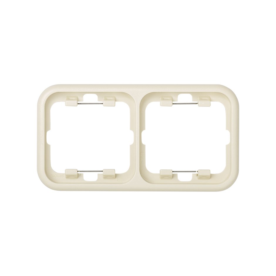 Thermoplastic frame for 2 elements ivory Simon 31