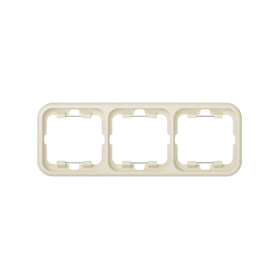 Thermoplastic frame for 3 elements ivory Simon 31