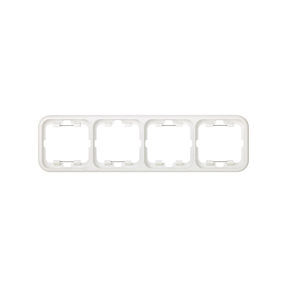 Thermoplastic frame for 4 elements white Simon 31