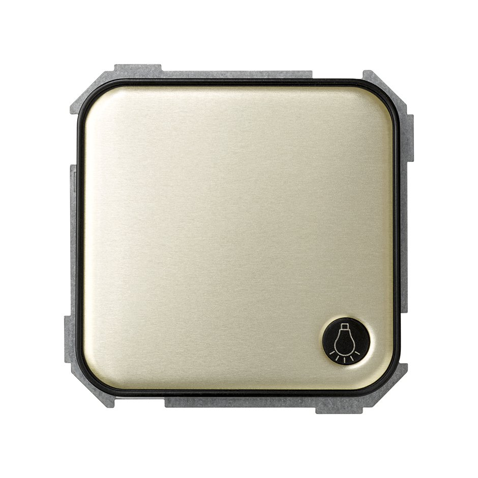 Push-button switch with light symbol 10A 250V~ and fast terminal connection system decorative brown Simon 31